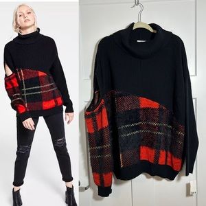 Plus size oversized plaid sweater, new with tags attached!